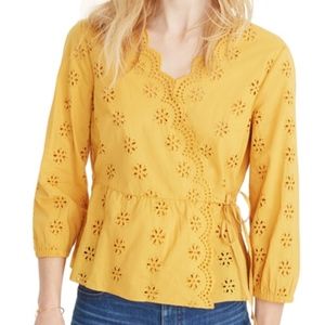 Madewell Scalloped Eyelet Wrap Top